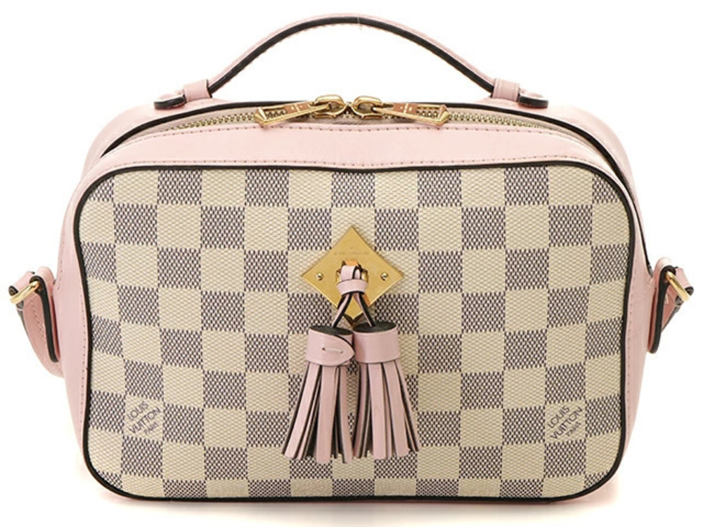 LOUIS VUITTON Saintonge Damier Azur White Eau de Rose Pink